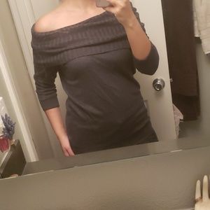 Express grey off shoulder sweater 🌻
